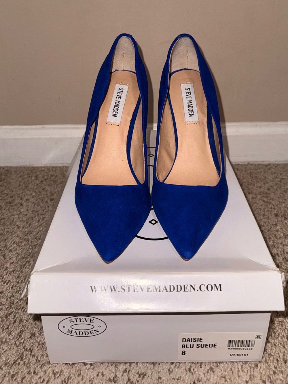 Steve Madden Royal Blue Suede Pointed Toe Pumps